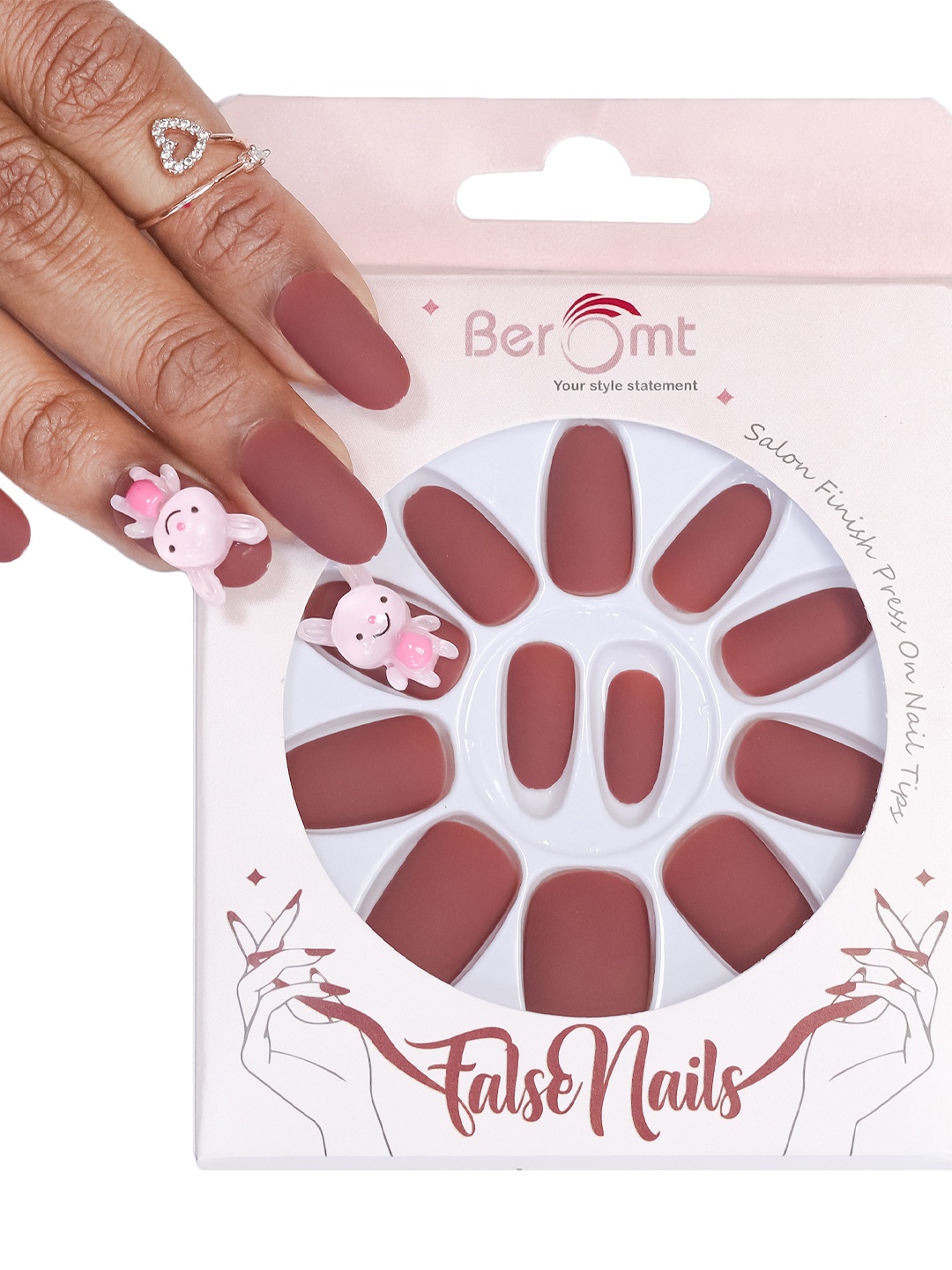 BEROMT Salon Finish Cute Charm Press-On False Nail Tips Kit - Shade BFNC02CC, Pink
BEROMT Salon Finish Cute Charm Press-On False Nail Tips Kit - Shade BFNC02CC, Pink