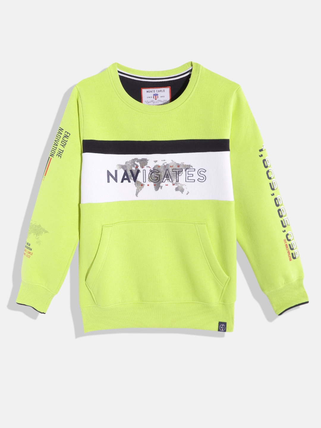 Monte Carlo Boys Neon Green & White Colourblocked & Printed Sweatshirt, Fluorescent green
Monte Carlo Boys Neon Green & White Colourblocked & Printed Sweatshirt, Fluorescent green