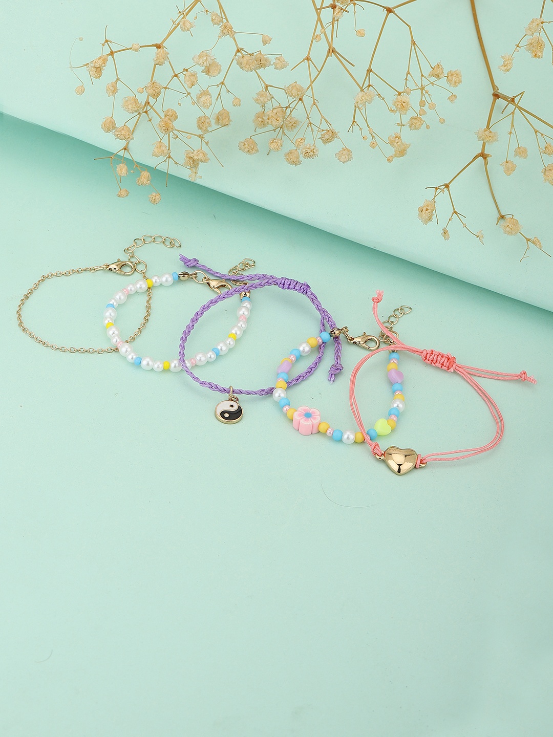 Carlton London Girls Set of 5 Multicoloured Enamelled Gold-Plated Charm Bracelet, Multi
Carlton London Girls Set of 5 Multicoloured Enamelled Gold-Plated Charm Bracelet, Multi