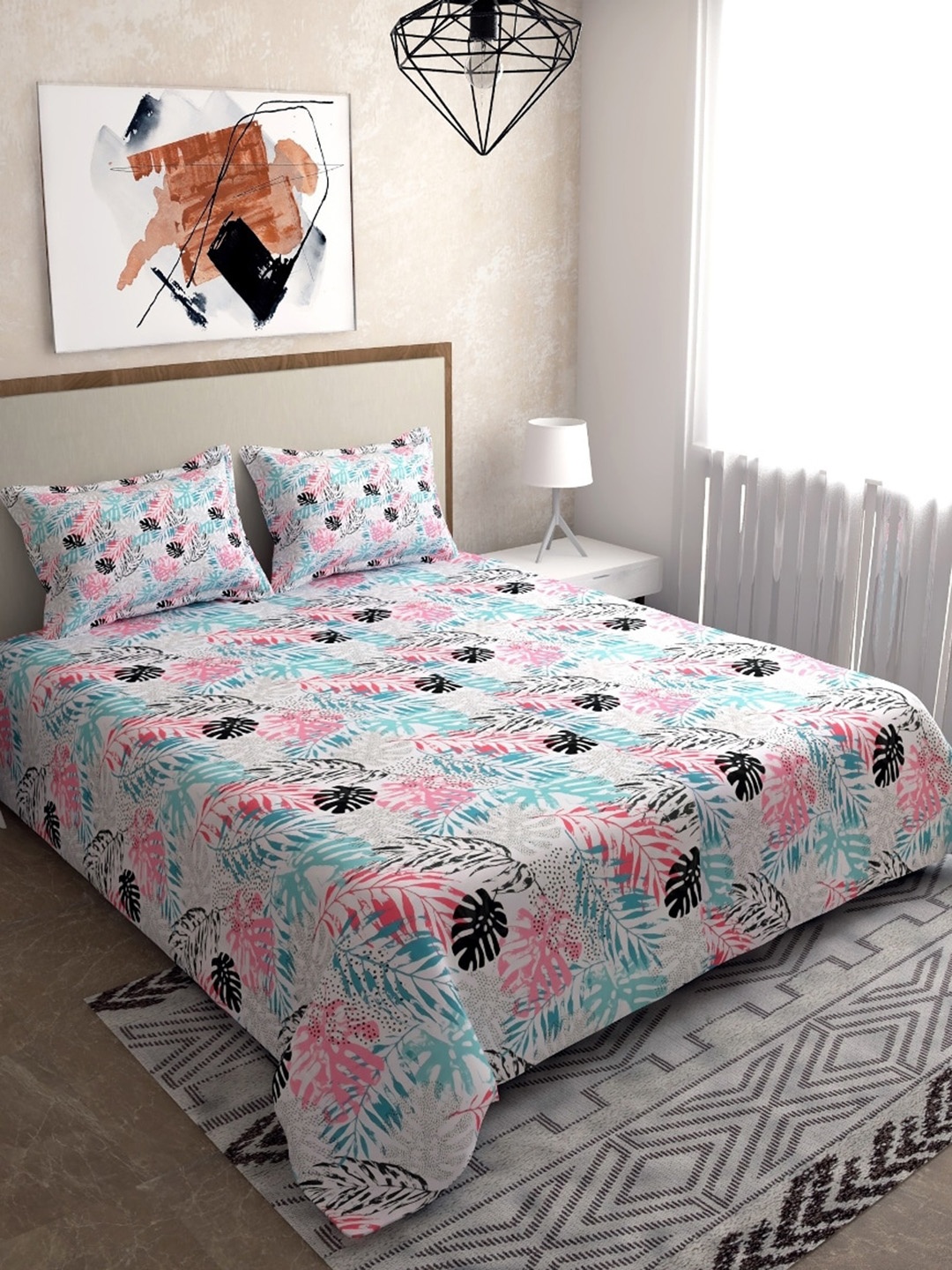Salona Bichona Pink Jaipuri Printed 144 TC Cotton 1 King Bedsheet with 2 Pillow Covers
Salona Bichona Pink Jaipuri Printed 144 TC Cotton 1 King Bedsheet with 2 Pillow Covers