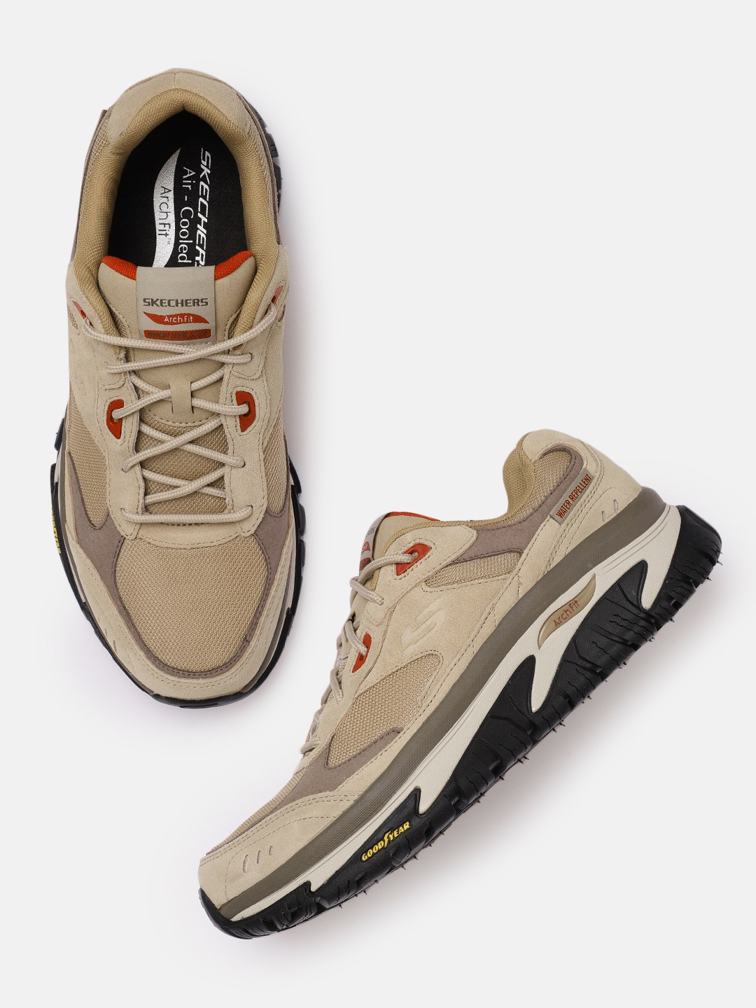 Skechers Men Solid Arch Fit Road Walker Water Repellent Regular Sneakers, Beige
Skechers Men Solid Arch Fit Road Walker Water Repellent Regular Sneakers, Beige