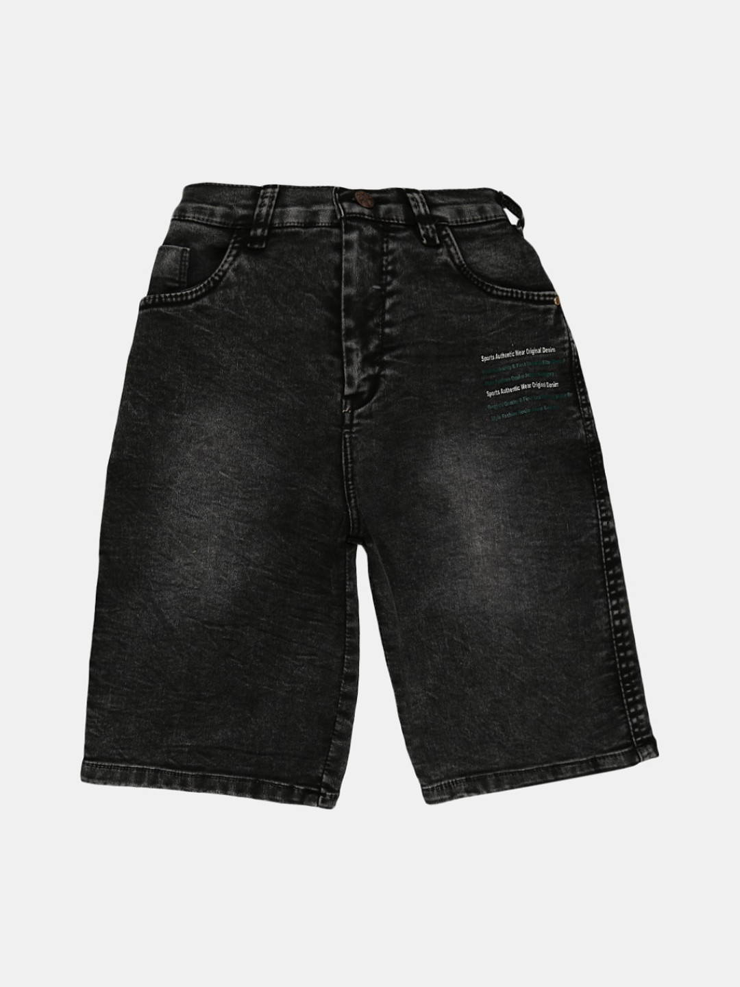 V-Mart Boys Black Washed Denim Shorts 
V-Mart Boys Black Washed Denim Shorts