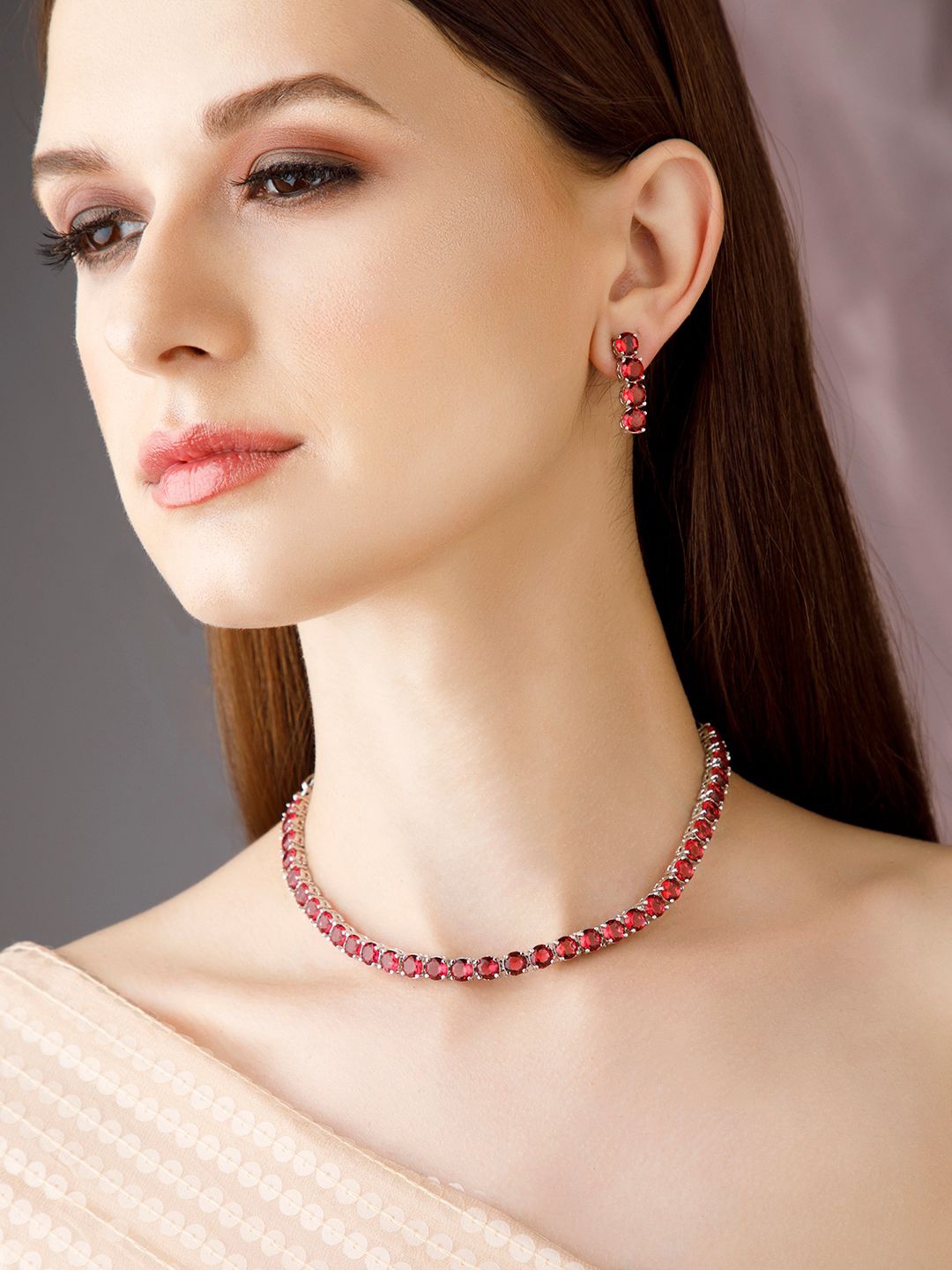 Rubans Voguish Silver-Plated Pink Stone Studded Handcrafted Jewellery Set
Rubans Voguish Silver-Plated Pink Stone Studded Handcrafted Jewellery Set