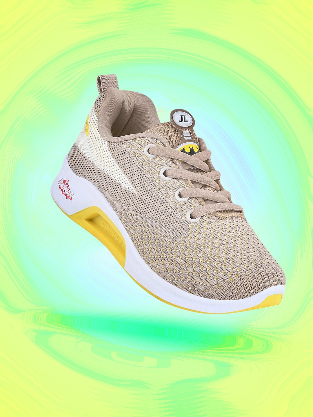 Campus Kids Beige Mesh Running Shoes