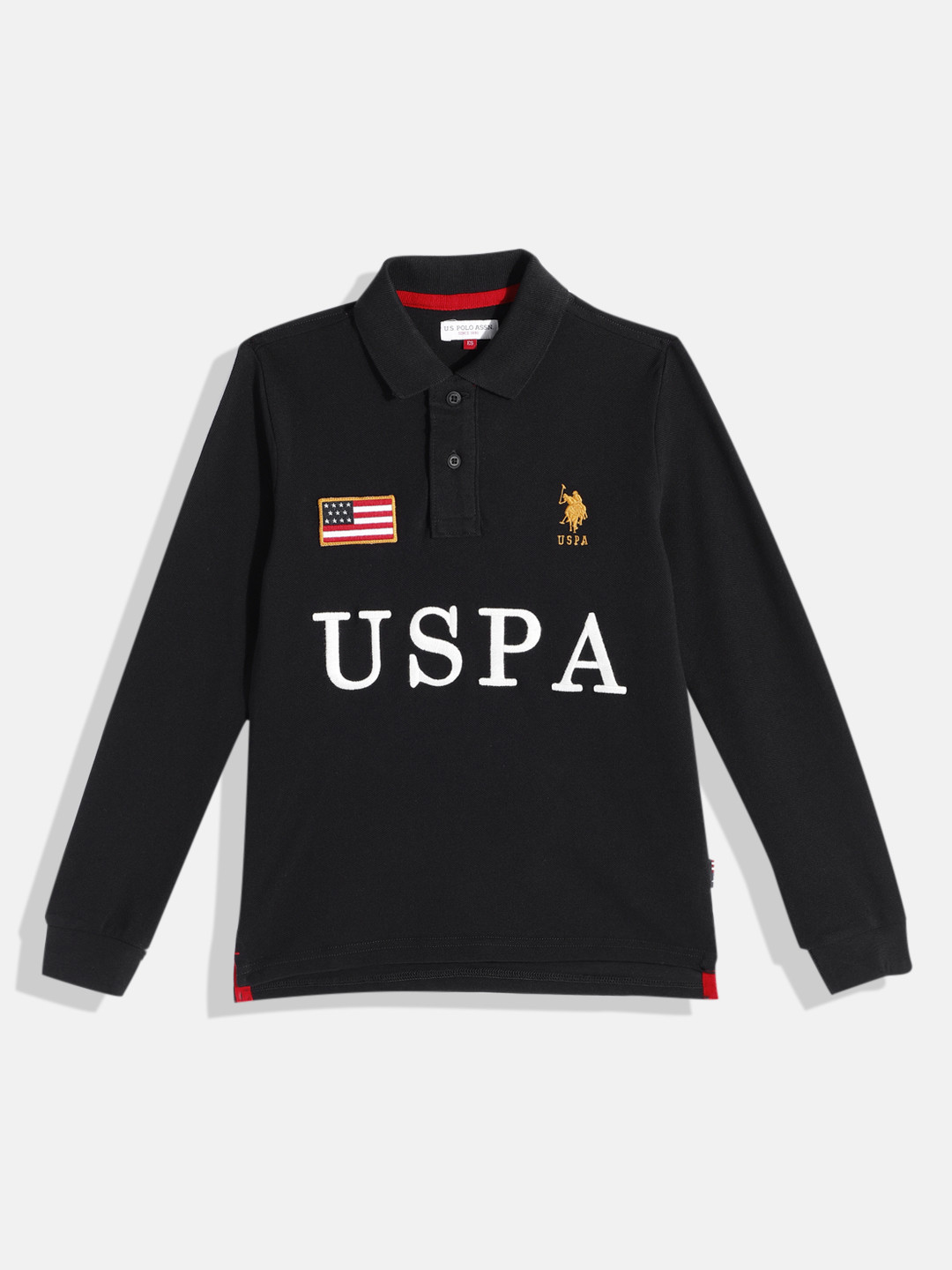 U.S. Polo Assn. Kids Boys Brand Logo Embroidery Pure Cotton Polo Collar T-shirt, Black
U.S. Polo Assn. Kids Boys Brand Logo Embroidery Pure Cotton Polo Collar T-shirt, Black