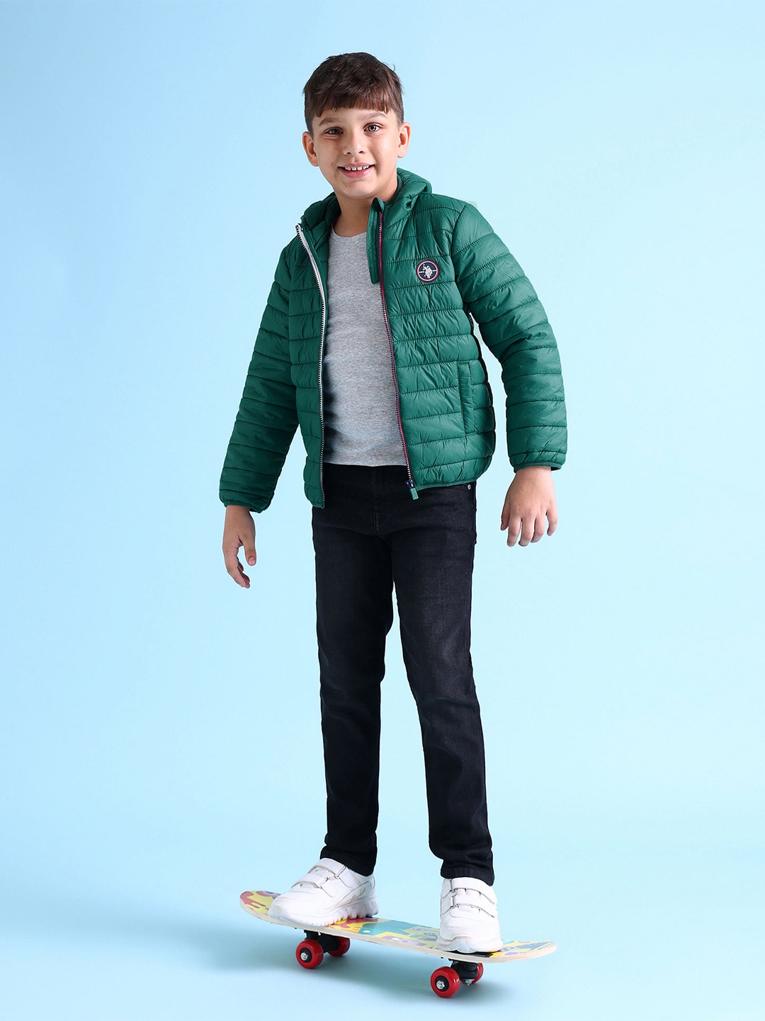 U.S. Polo Assn. Kids Boys Solid Hooded Puffer Jacket With Brand Logo Applique Detail, Green
U.S. Polo Assn. Kids Boys Solid Hooded Puffer Jacket With Brand Logo Applique Detail, Green