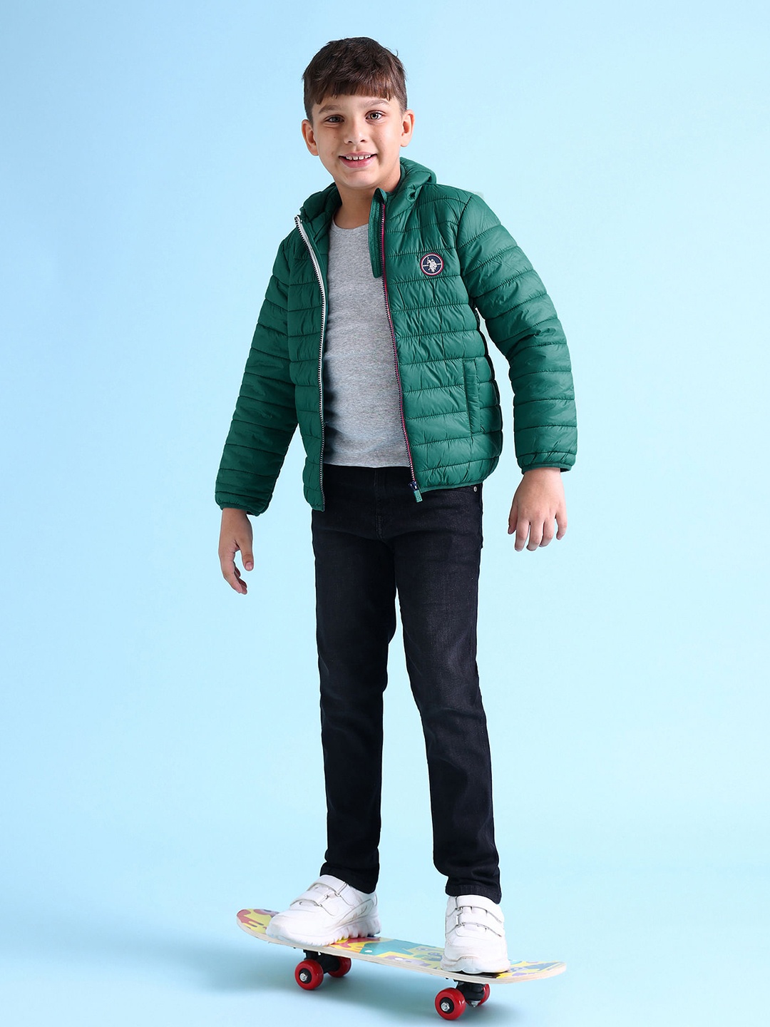 U.S. Polo Assn. Kids Boys Solid Hooded Puffer Jacket With Brand Logo Applique Detail, Green
U.S. Polo Assn. Kids Boys Solid Hooded Puffer Jacket With Brand Logo Applique Detail, Green