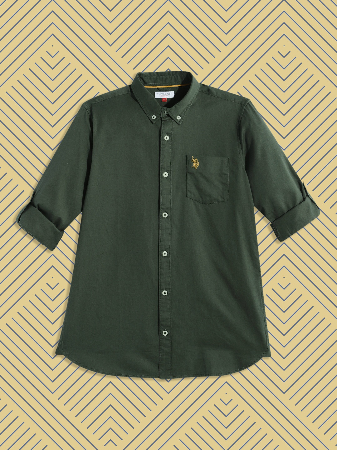 U.S. Polo Assn. Kids Boys Green Solid Opaque Pure Cotton Casual Shirt with Chest Pocket
U.S. Polo Assn. Kids Boys Green Solid Opaque Pure Cotton Casual Shirt with Chest Pocket