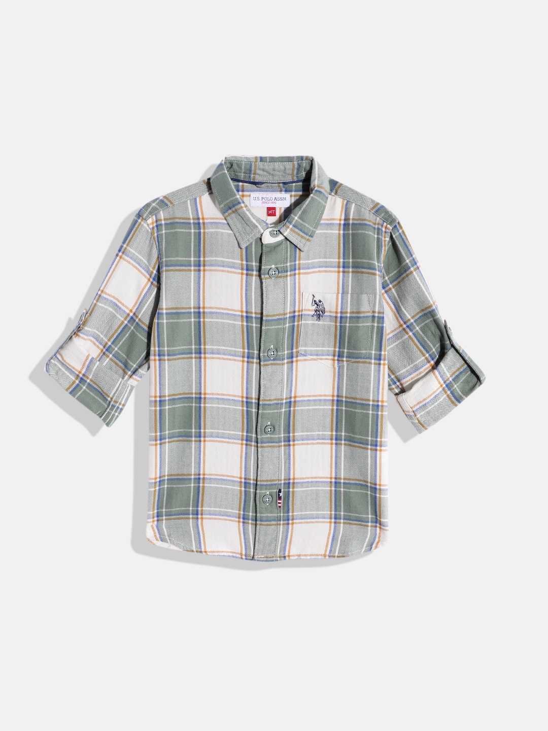 U.S. Polo Assn. Kids Boys Tartan Checked Pure Cotton Regular Fit Opaque Casual Shirt, Green
U.S. Polo Assn. Kids Boys Tartan Checked Pure Cotton Regular Fit Opaque Casual Shirt, Green