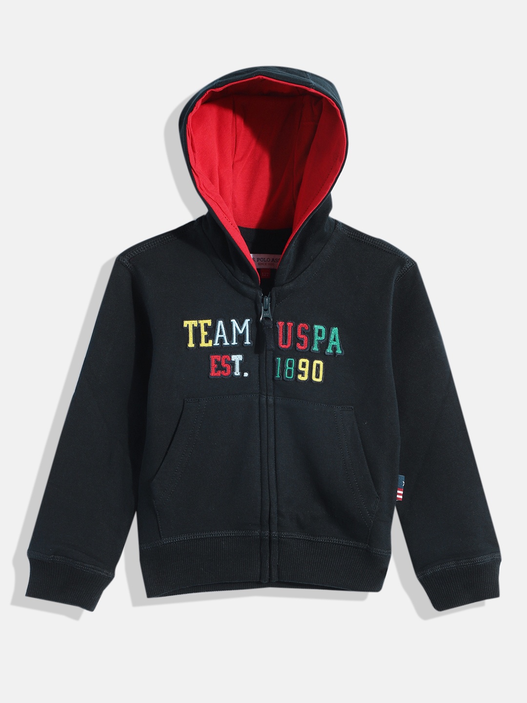 U.S. Polo Assn. Kids Boys Navy Blue Brand Logo Self Design Hooded Pure Cotton Sweatshirt
U.S. Polo Assn. Kids Boys Navy Blue Brand Logo Self Design Hooded Pure Cotton Sweatshirt