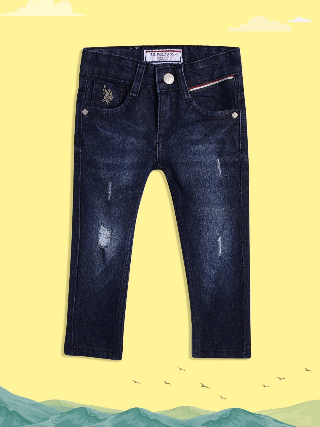 U.S. Polo Assn. Kids Boys Blue Skinny Fit Mildly Distressed Light Fade Stretchable Jeans
U.S. Polo Assn. Kids Boys Blue Skinny Fit Mildly Distressed Light Fade Stretchable Jeans