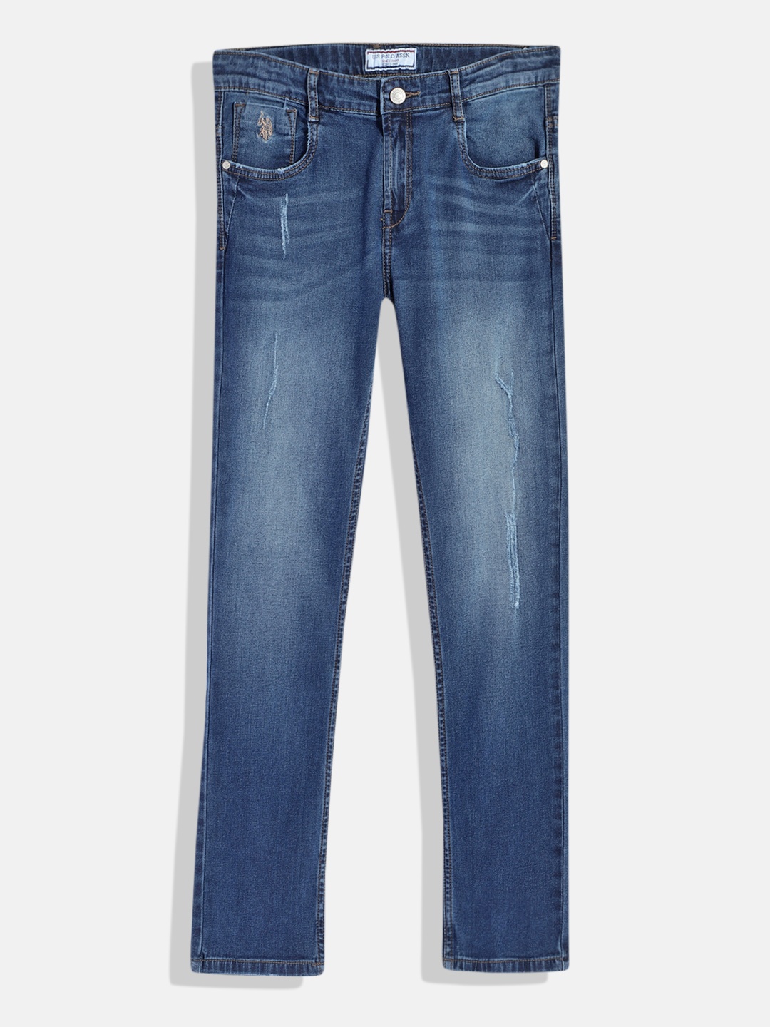 U.S. Polo Assn. Kids Boys Blue Skinny Fit Mildly Distressed Light Fade Stretchable Jeans
U.S. Polo Assn. Kids Boys Blue Skinny Fit Mildly Distressed Light Fade Stretchable Jeans