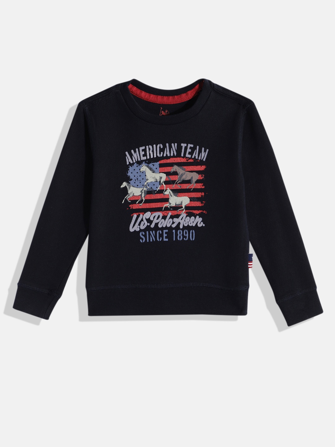 U.S. Polo Assn. Kids Boys Navy Blue Typography Printed Pure Cotton Round Neck Sweatshirt
U.S. Polo Assn. Kids Boys Navy Blue Typography Printed Pure Cotton Round Neck Sweatshirt