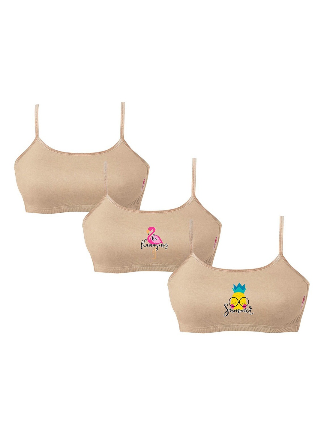 Girls Pack Of 3 Double Layer Premium Cotton Non-Wired Non Padded Beginners Bra DCBRJU6913/xxxs, Beige
Girls Pack Of 3 Double Layer Premium Cotton Non-Wired Non Padded Beginners Bra DCBRJU6913/xxxs, Beige