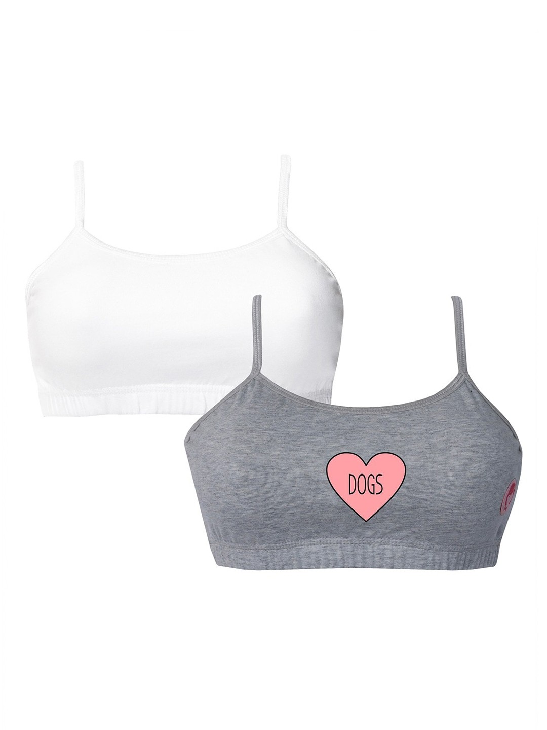Girls Pack Of 2 Double Layer Premium Cotton Non-Wired Non Padded Beginners Bra DCBRJU6918/xxxs, Grey melange
Girls Pack Of 2 Double Layer Premium Cotton Non-Wired Non Padded Beginners Bra DCBRJU6918/xxxs, Grey melange