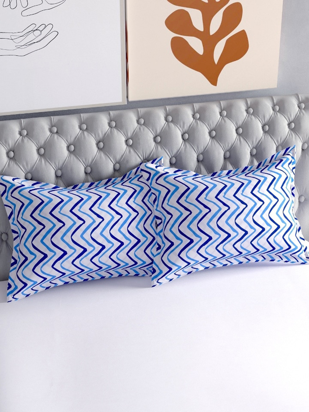 Salona Bichona Set of 2 Blue & White Printed Pure Cotton 104 TC Pillow Covers
Salona Bichona Set of 2 Blue & White Printed Pure Cotton 104 TC Pillow Covers
