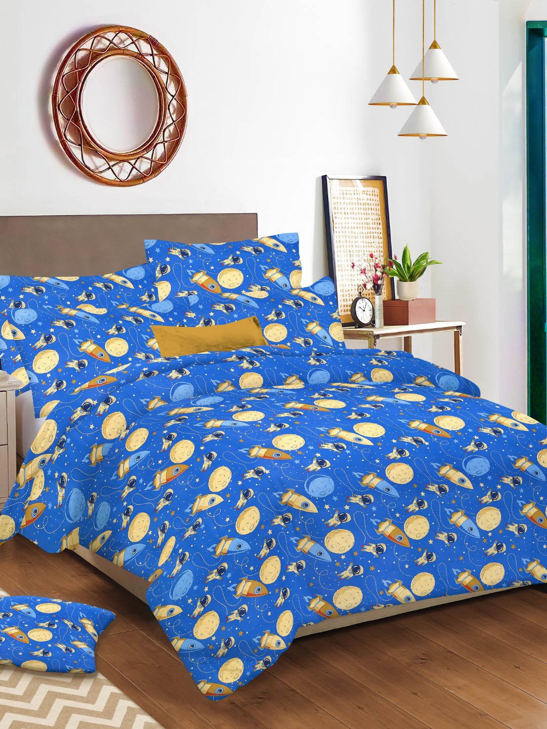 Sleeping Owls- because your sleep matters Blue & Yellow Cartoon Characters 144 TC Queen Bedsheet with 2
Sleeping Owls- because your sleep matters Blue & Yellow Cartoon Characters 144 TC Queen Bedsheet with 2
