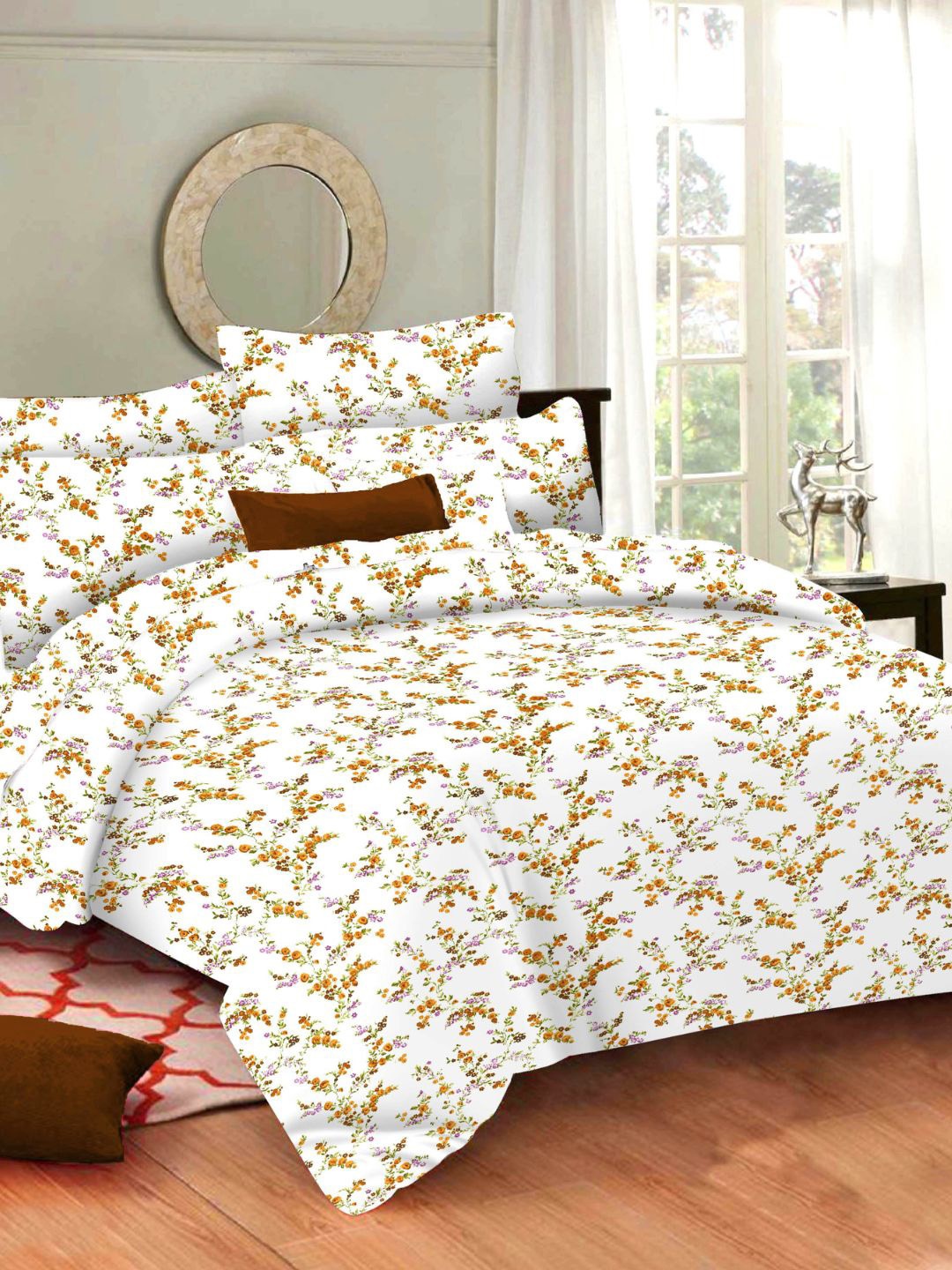 Sleeping Owls- because your sleep matters Brown & White Floral 144 TC Queen Bedsheet with 2 Pillow Covers
Sleeping Owls- because your sleep matters Brown & White Floral 144 TC Queen Bedsheet with 2 Pillow Covers