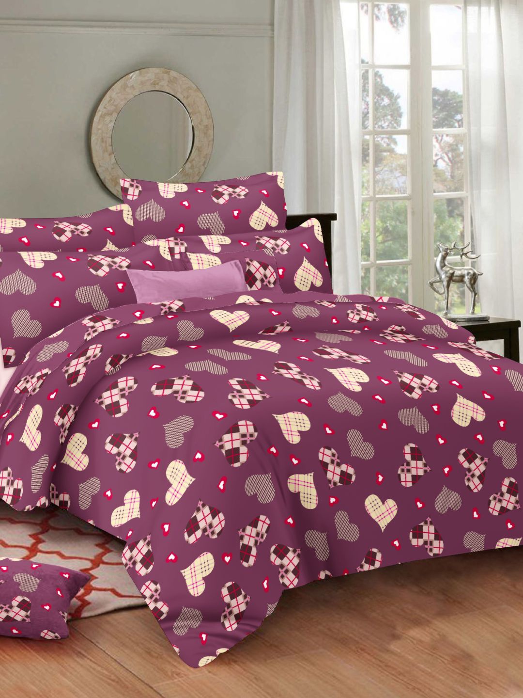 Sleeping Owls- because your sleep matters Purple Graphic 144 TC Queen Bedsheet with 2 Pillow Covers
Sleeping Owls- because your sleep matters Purple Graphic 144 TC Queen Bedsheet with 2 Pillow Covers