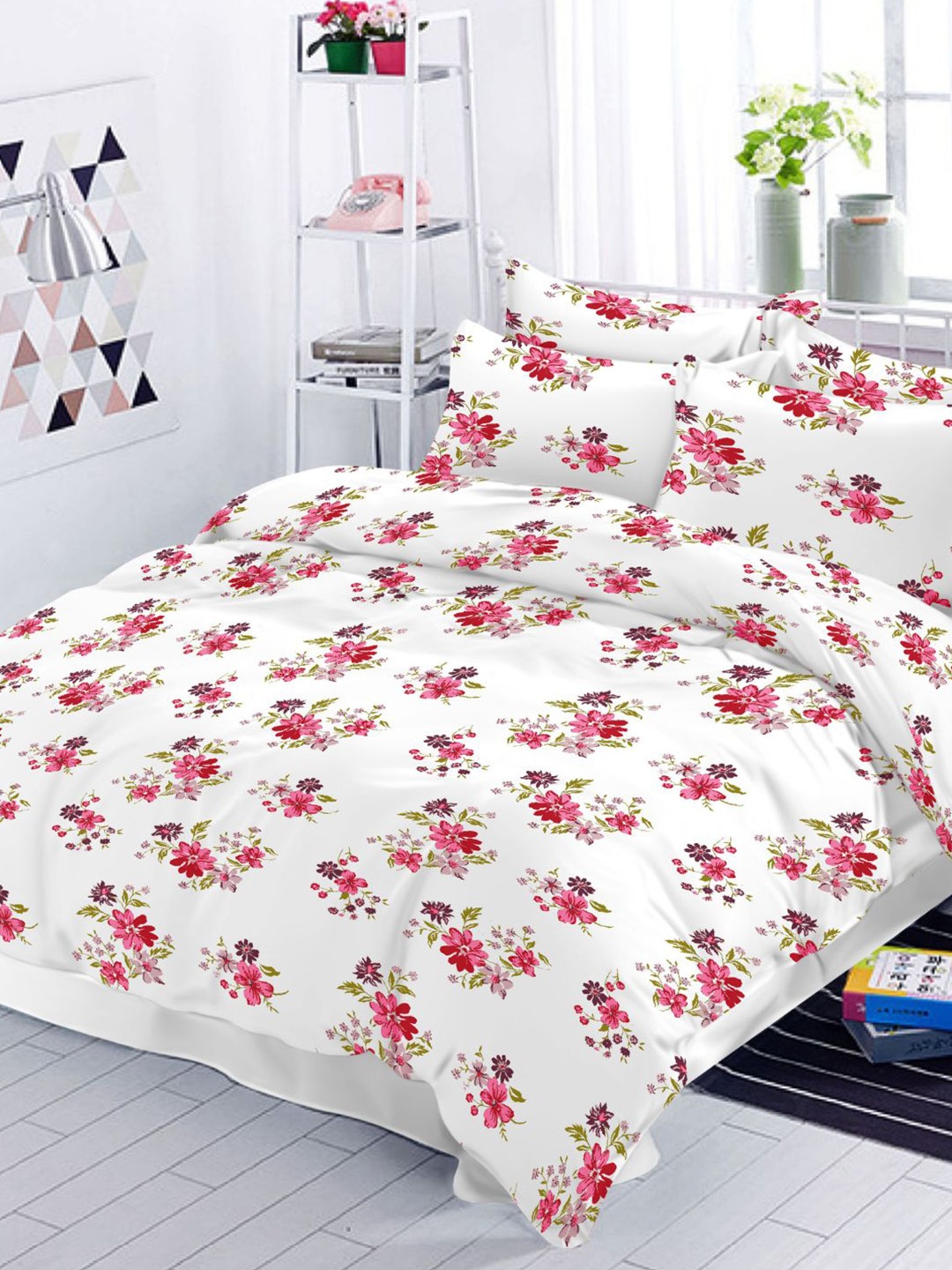 Sleeping Owls- because your sleep matters Red Floral 144 TC Queen Bedsheet with 2 Pillow Covers
Sleeping Owls- because your sleep matters Red Floral 144 TC Queen Bedsheet with 2 Pillow Covers