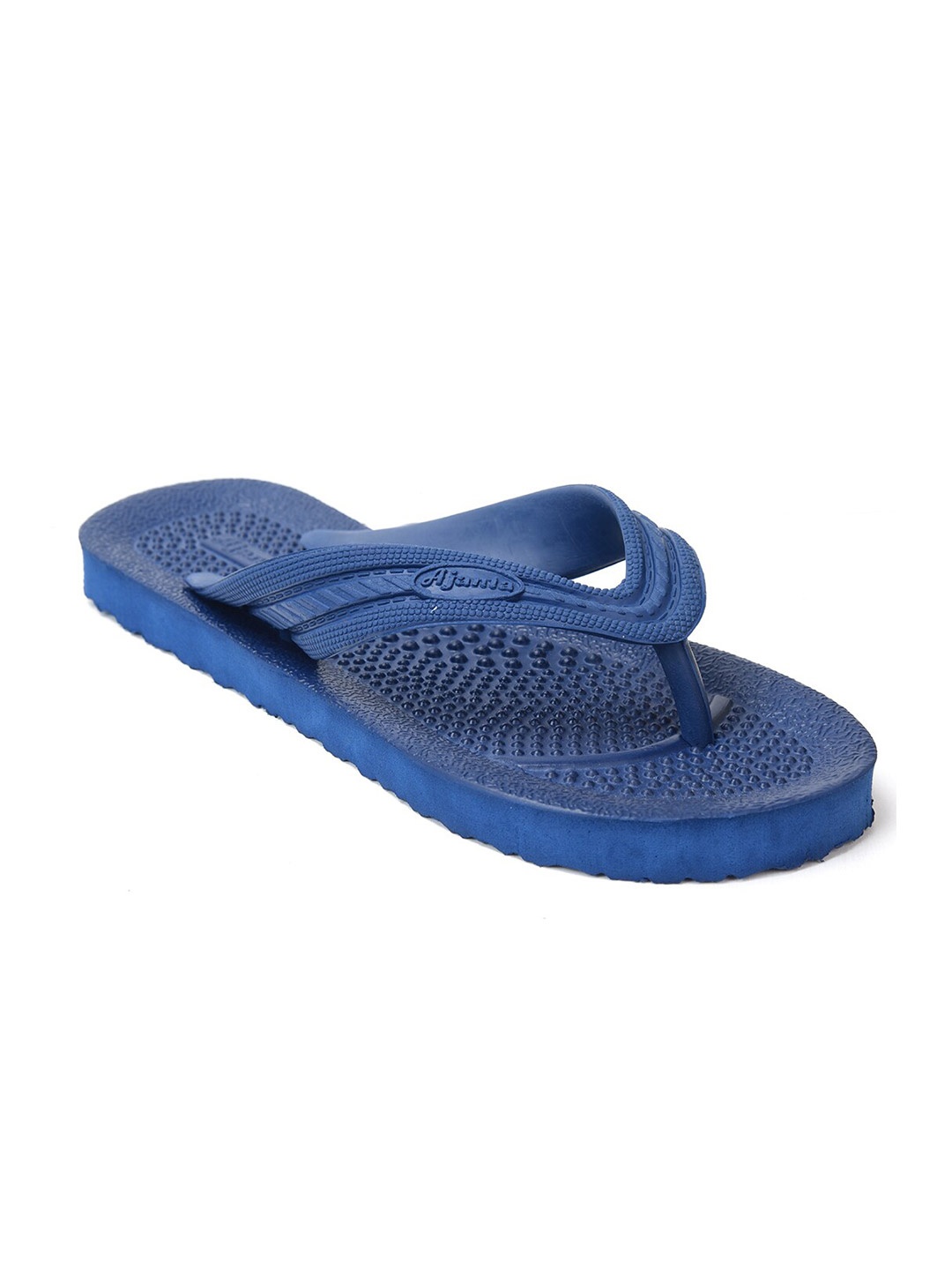 Ajanta Men Blue Rubber Thong Flip-Flops
