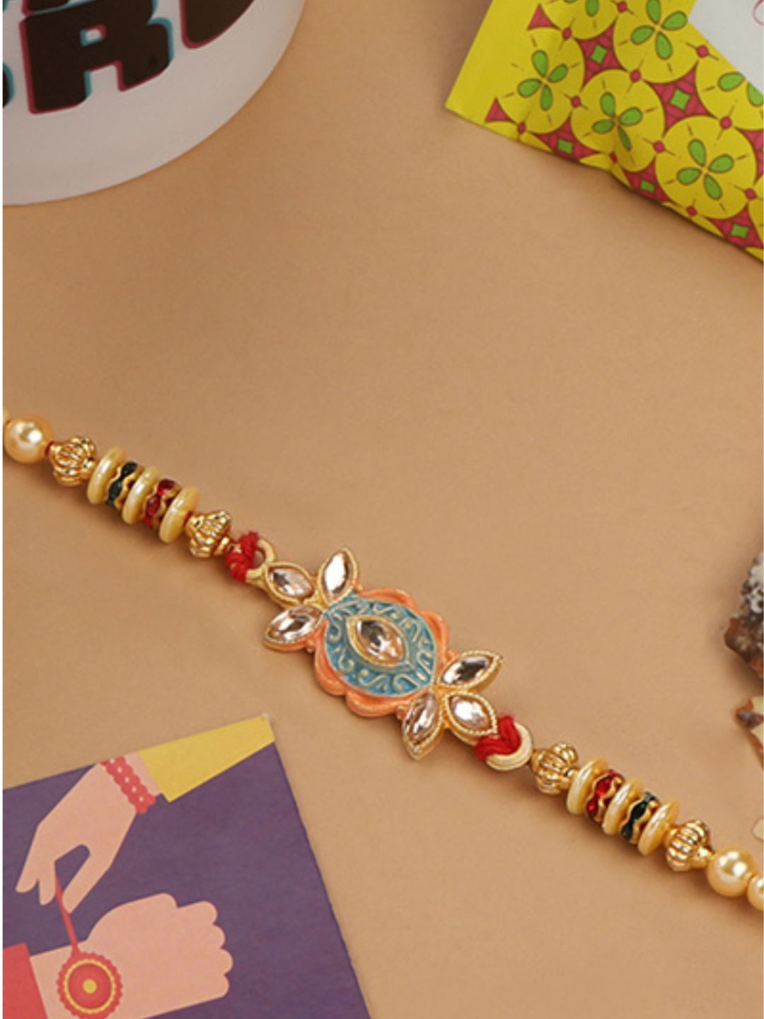 Accessher Multicolour Delicate Enamel Rakhi with Greeting Card for Brother & Gifting, Multi
Accessher Multicolour Delicate Enamel Rakhi with Greeting Card for Brother & Gifting, Multi
