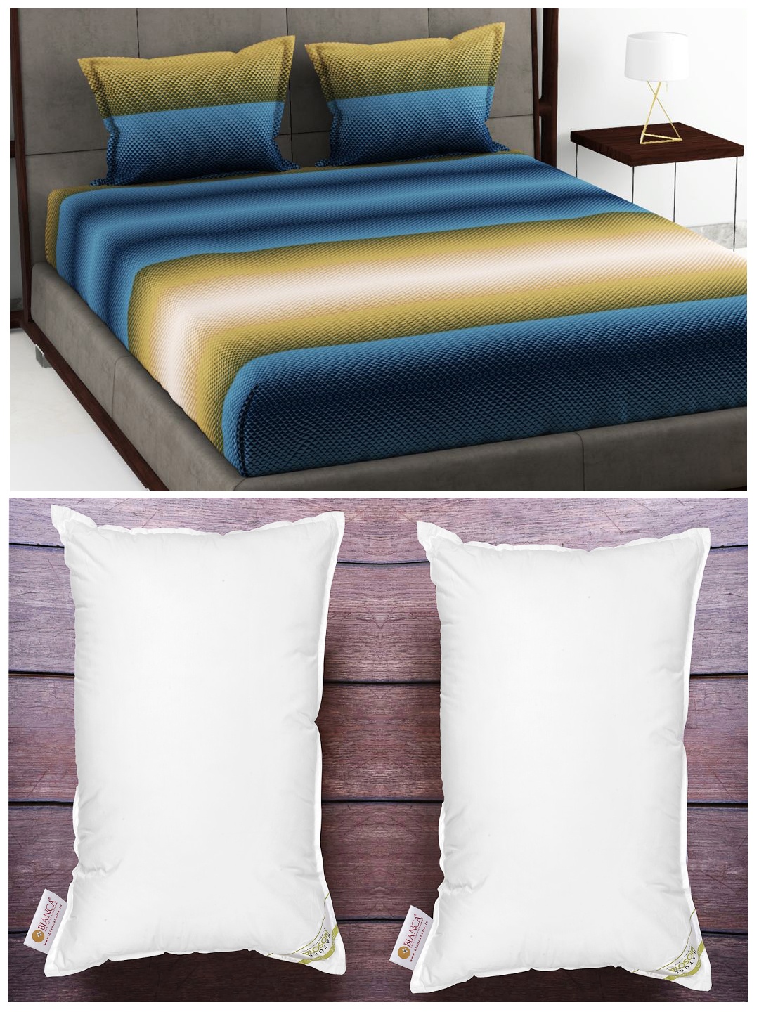 BIANCA Set Of 180Tc King-Size Double Bedsheet With 2 Pillow Cover & 2 Anti Stress Pillows, White
BIANCA Set Of 180Tc King-Size Double Bedsheet With 2 Pillow Cover & 2 Anti Stress Pillows, White