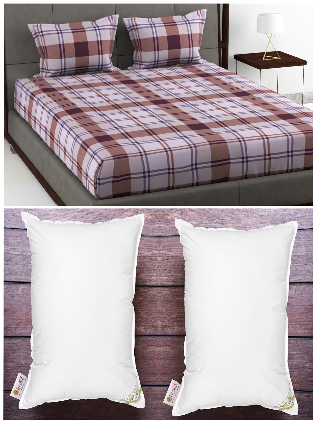 BIANCA Set Of 180Tc King-Size Double Bedsheet With 2 Pillow Cover & 2 Anti Stress Pillows, White
BIANCA Set Of 180Tc King-Size Double Bedsheet With 2 Pillow Cover & 2 Anti Stress Pillows, White