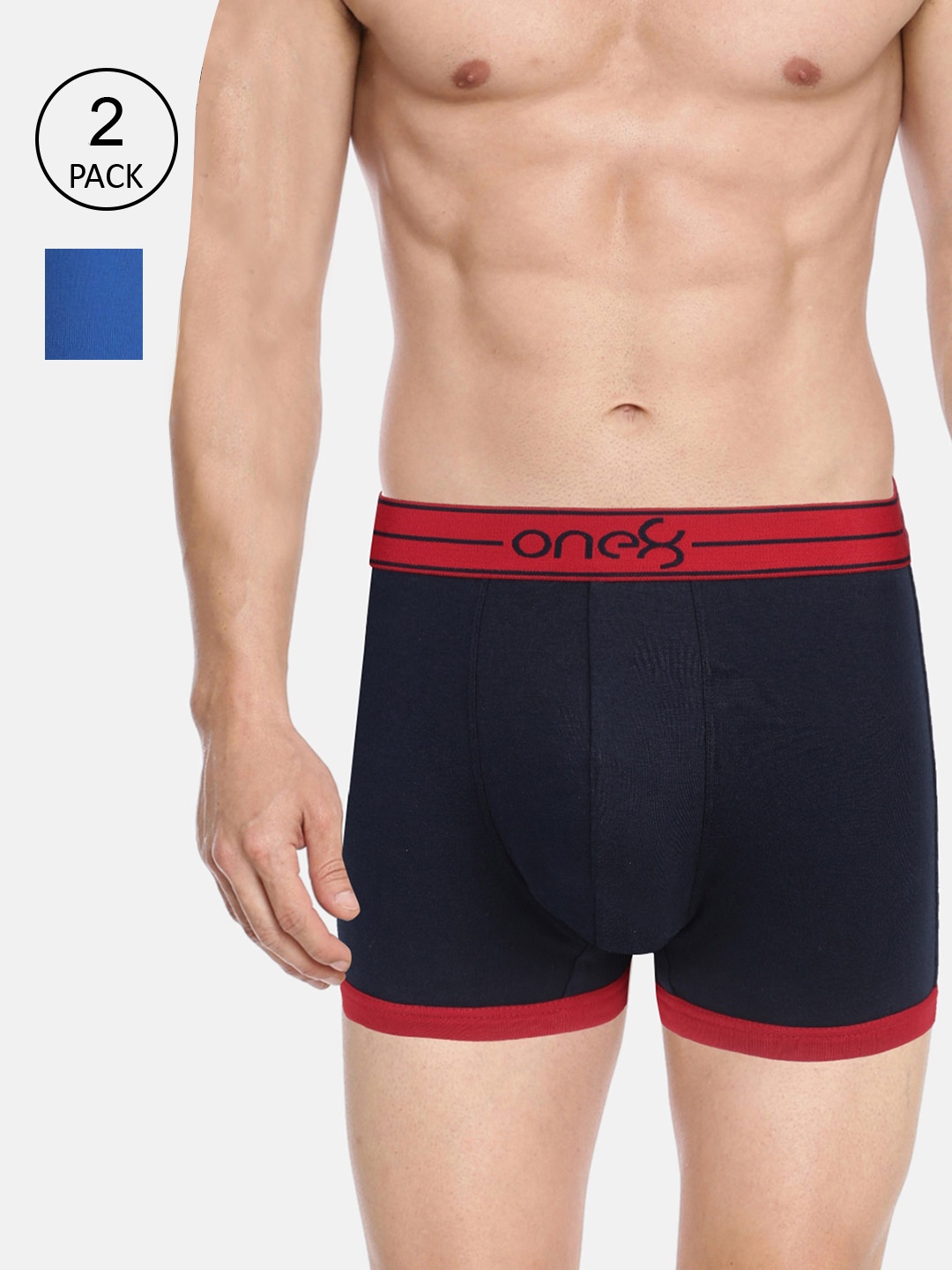 one8 by Virat Kohli Men Pack Of 2 Blue Solid Pure Combed Cotton Trunk 115-PO2-Navy/RoyalBlue, Navy blue
one8 by Virat Kohli Men Pack Of 2 Blue Solid Pure Combed Cotton Trunk 115-PO2-Navy/RoyalBlue, Navy blue