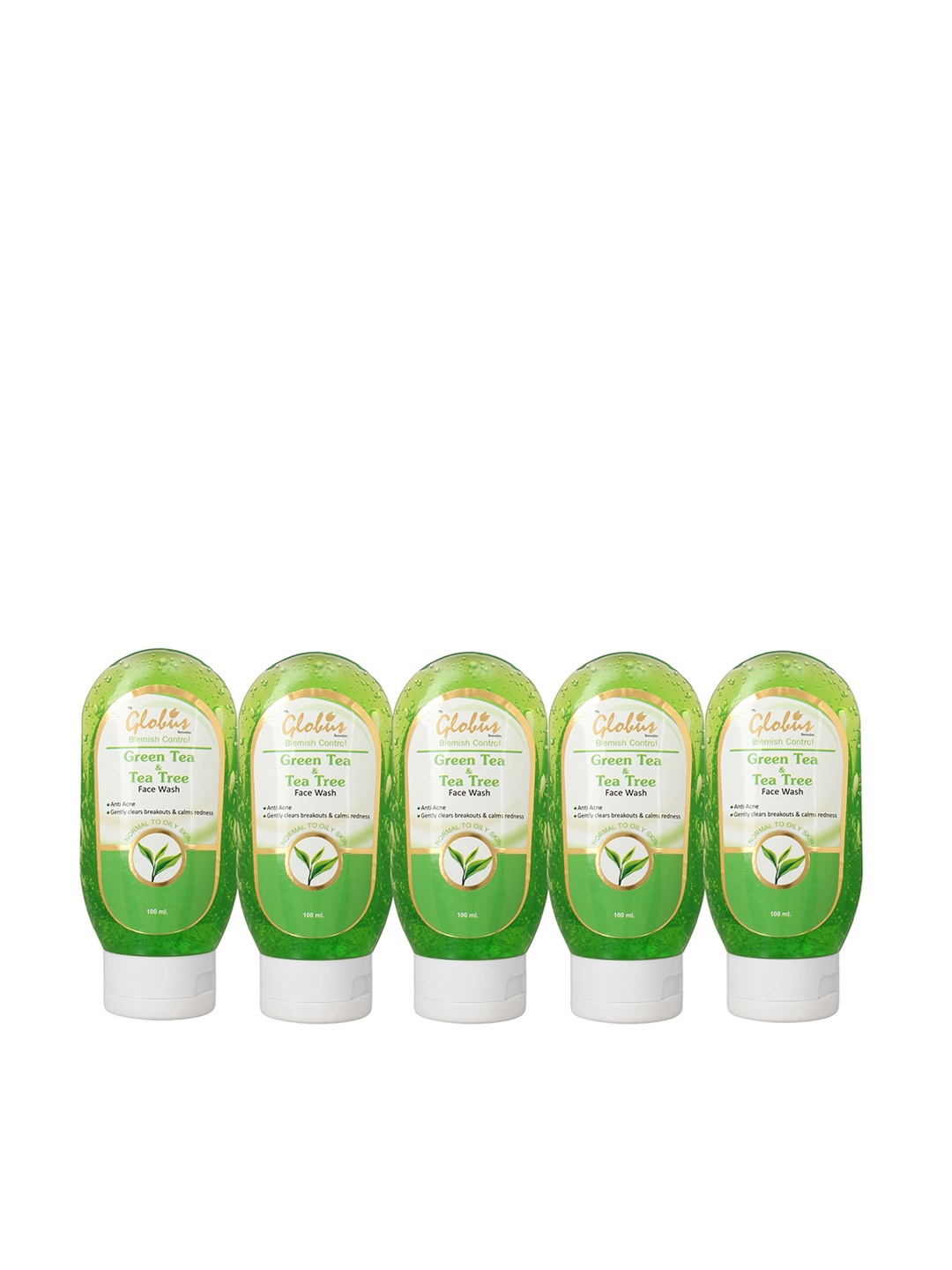Globus Remedies Set of 5 Blemish Control Green Tea & Tea Tree Face Wash - 100 ml Each
Globus Remedies Set of 5 Blemish Control Green Tea & Tea Tree Face Wash - 100 ml Each