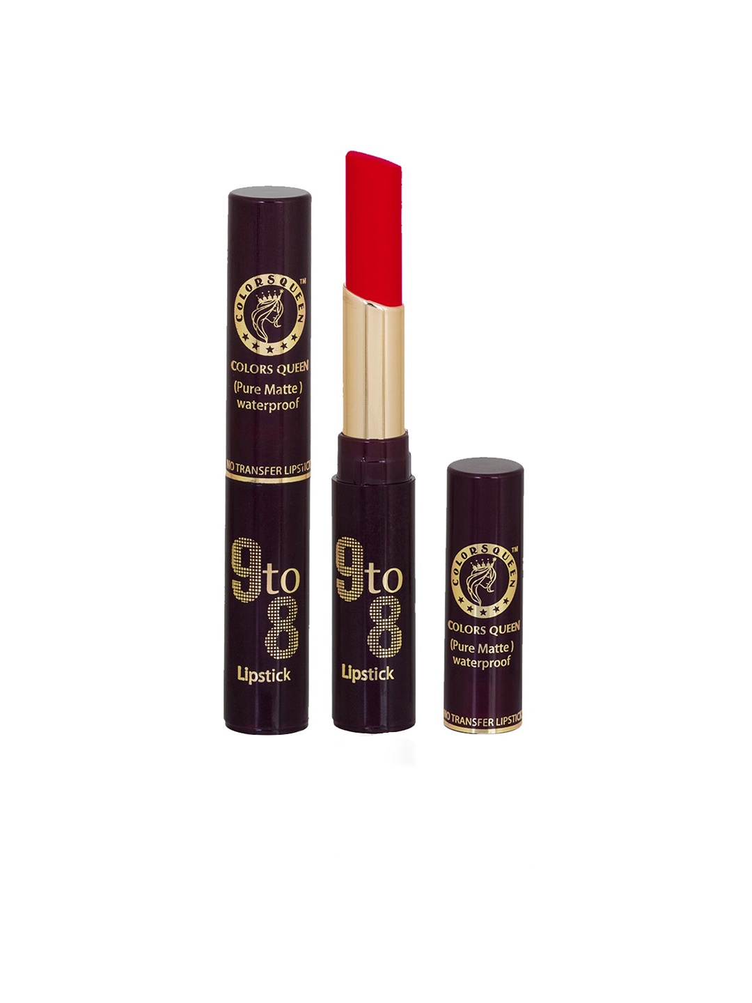 Colors Queen 9 to 8 Waterproof Pure Matte Non-Transfer Lipstick 4 g - Chic Red 34