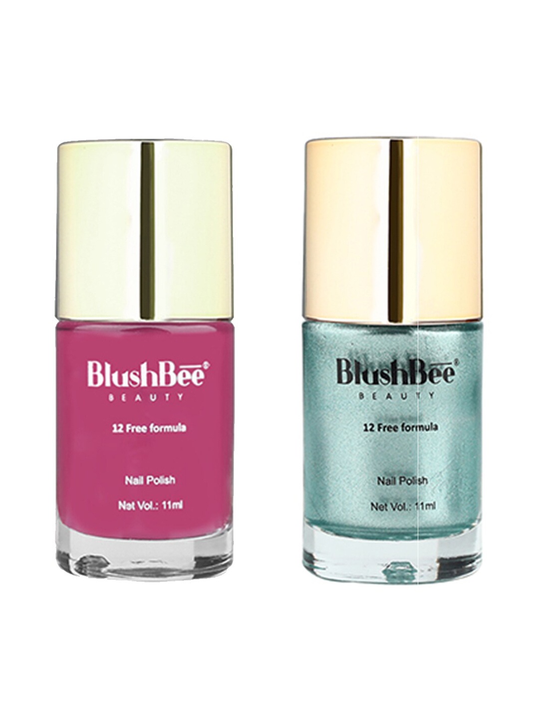 BlushBee Beauty Set of 2 High-Shine 12-Free Formula Vegan Nail Polish - 11ml each, Green
BlushBee Beauty Set of 2 High-Shine 12-Free Formula Vegan Nail Polish - 11ml each, Green