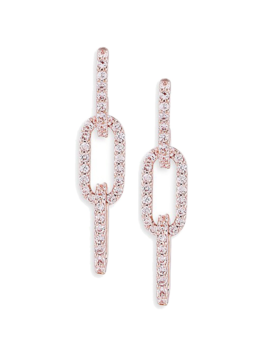 Lilly & sparkle Silver-Toned Rose Gold-Plated CZ Stone Studded Contemporary Drop Earrings
Lilly & sparkle Silver-Toned Rose Gold-Plated CZ Stone Studded Contemporary Drop Earrings