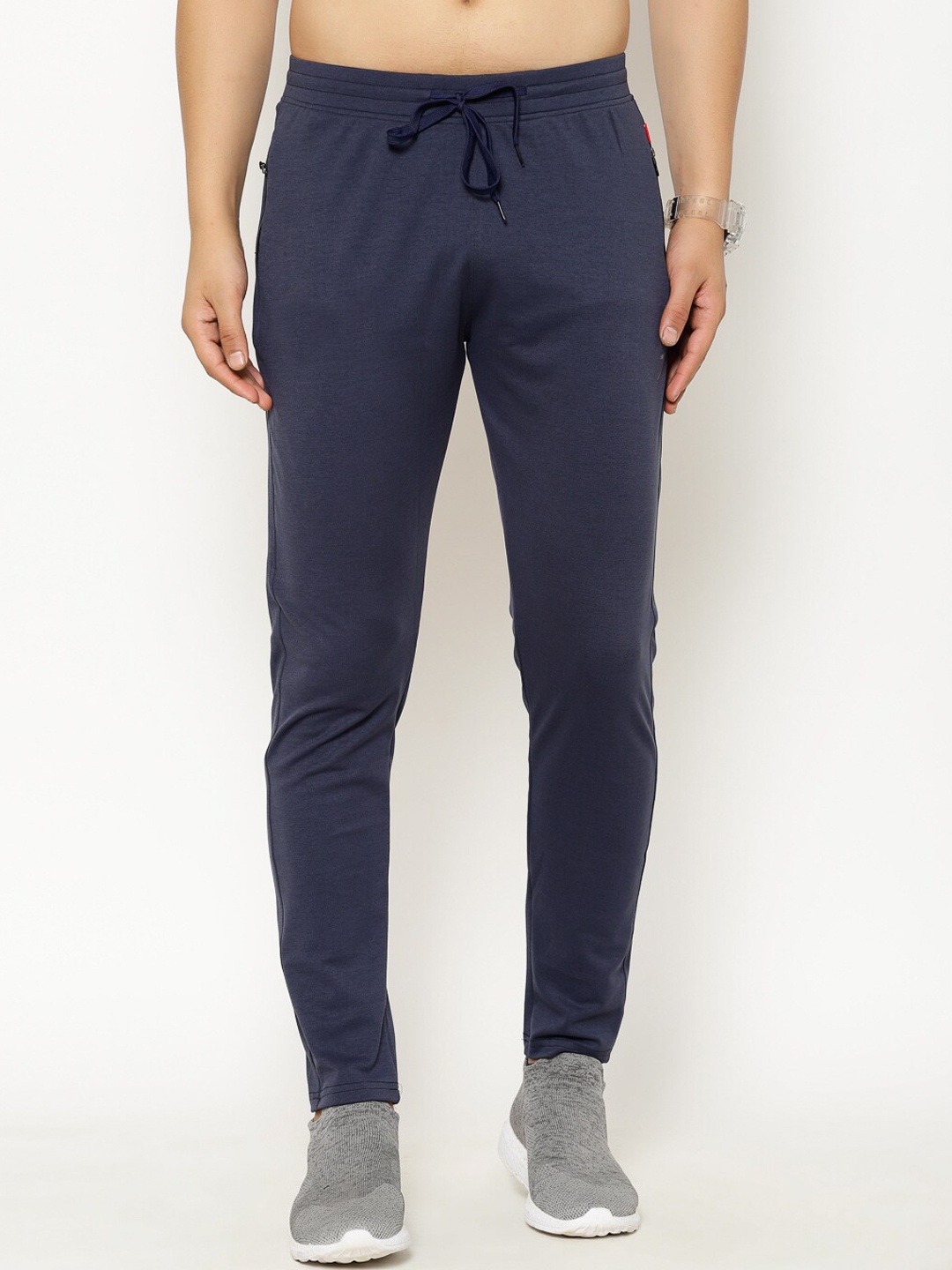 SAPPER Men Navy Blue Solid Track Pants