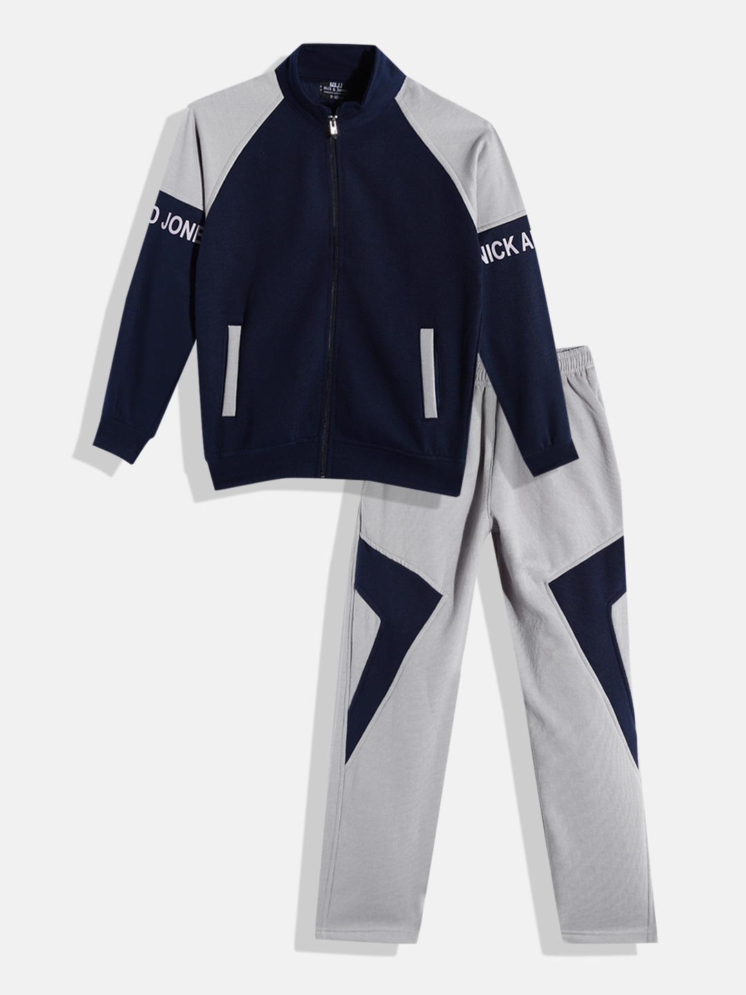 Nick and Jones Boys Solid Tracksuit, Navy blue