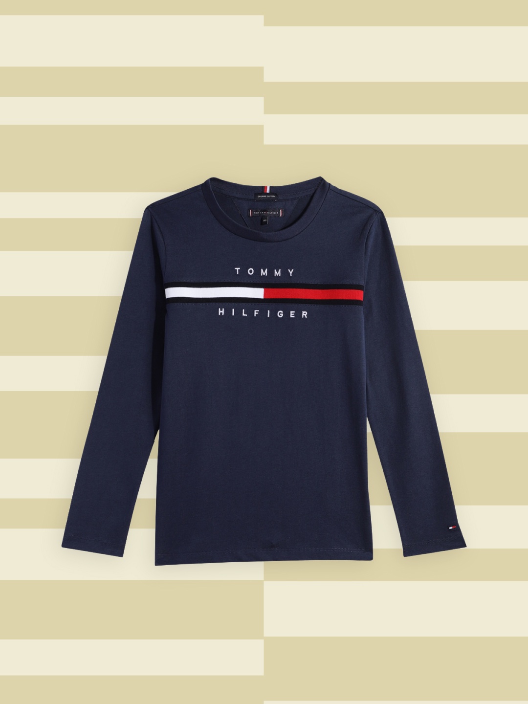 Tommy Hilfiger Boys Navy Blue Brand Logo Embroidery Pure Cotton T-shirt