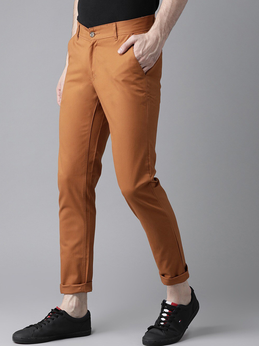 Hubberholme Men Rust Comfort Slim Fit Easy Wash Trousers 
Hubberholme Men Rust Comfort Slim Fit Easy Wash Trousers