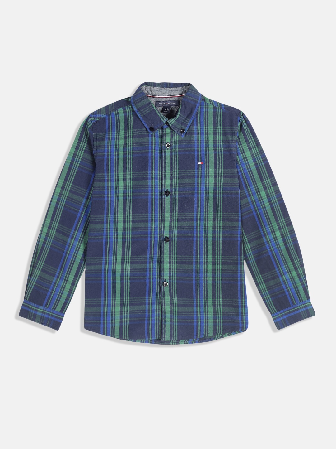 Tommy Hilfiger Boys Green & Blue Tartan Checks Pure Cotton Casual Shirt
Tommy Hilfiger Boys Green & Blue Tartan Checks Pure Cotton Casual Shirt