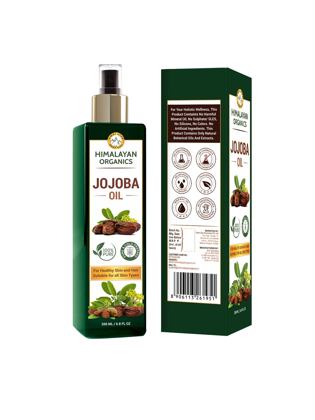 Himalayan Organics Cruelty-Free & Vegan Jojoba Hair Oil For Healthy Skin & Hair - 200 ml, White
Himalayan Organics Cruelty-Free & Vegan Jojoba Hair Oil For Healthy Skin & Hair - 200 ml, White