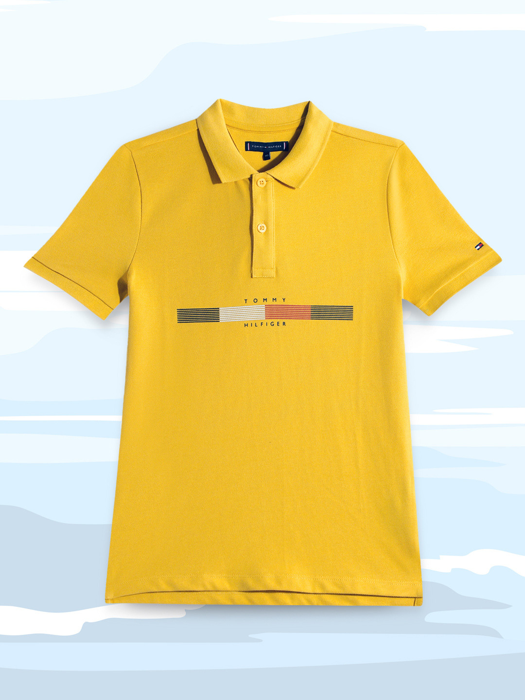 Tommy Hilfiger Boys Mustard Yellow Brand Logo Printed Polo Collar Pure Cotton T-shirt 
Tommy Hilfiger Boys Mustard Yellow Brand Logo Printed Polo Collar Pure Cotton T-shirt