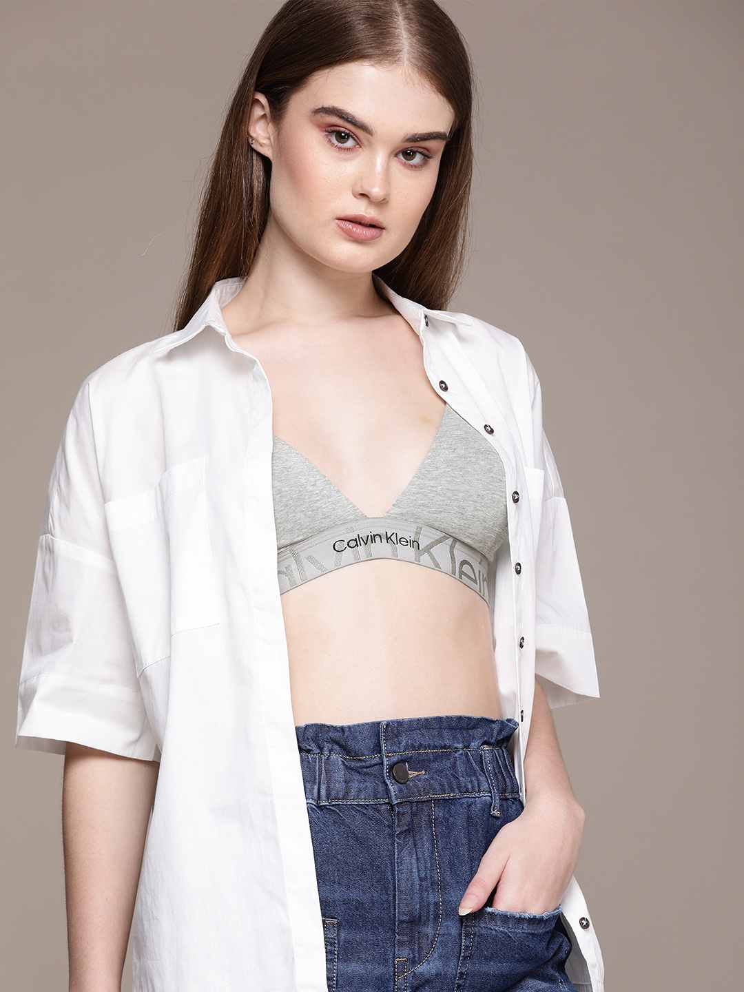 Calvin Klein Underwear Monolith Cotton Collection Grey Melange Non-Padded Regular Bra
Calvin Klein Underwear Monolith Cotton Collection Grey Melange Non-Padded Regular Bra
