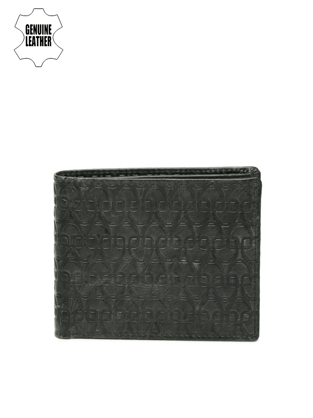 U.S. Polo Assn. Men Charcoal Grey Textured Genuine Leather Wallet