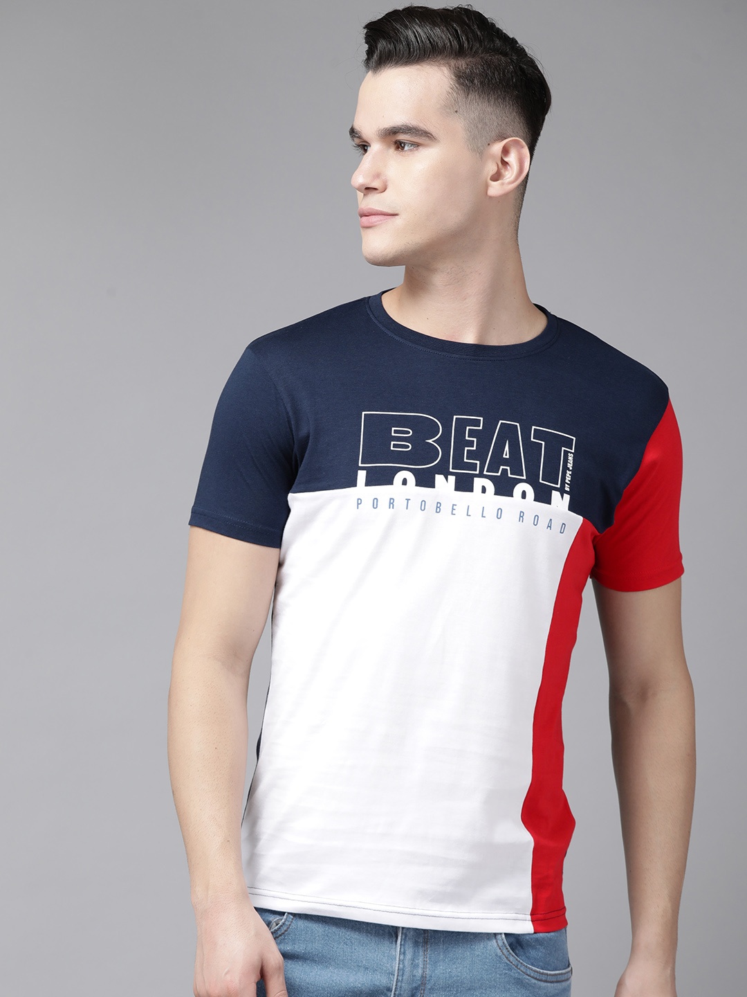 BEAT LONDON by PEPE JEANS Colourblocked Pure Cotton Slim Fit Nautical T-shirt, Navy blue
BEAT LONDON by PEPE JEANS Colourblocked Pure Cotton Slim Fit Nautical T-shirt, Navy blue