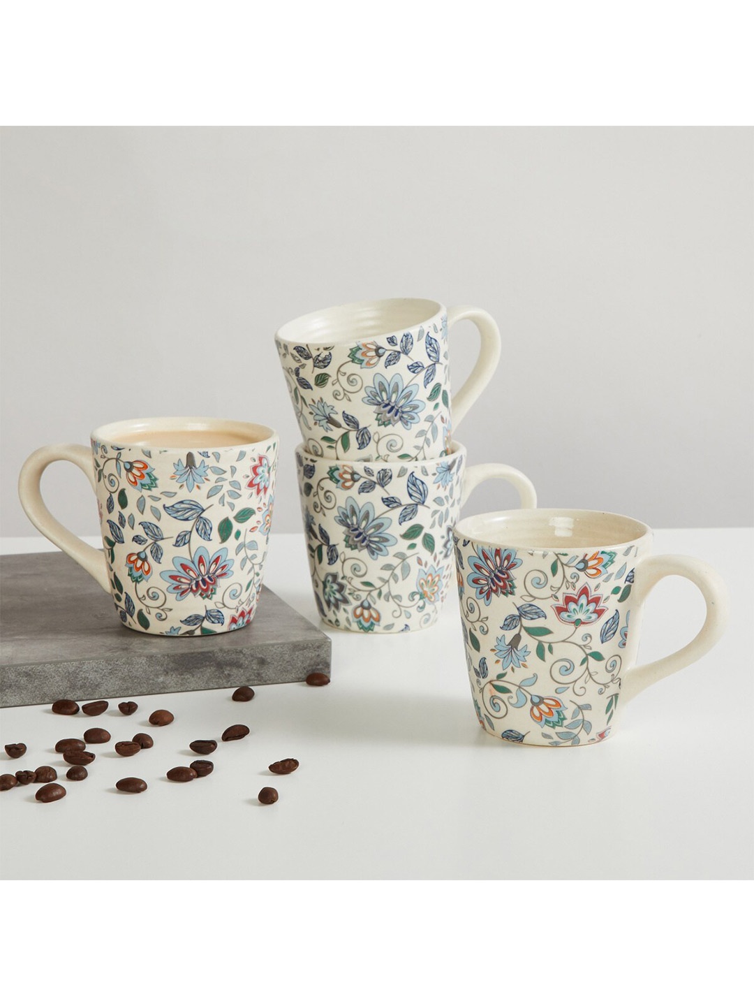 Home Centre Set of 4 White & Blue Printed Dishware safe Stoneware Glossy Mugs 240ml each
Home Centre Set of 4 White & Blue Printed Dishware safe Stoneware Glossy Mugs 240ml each