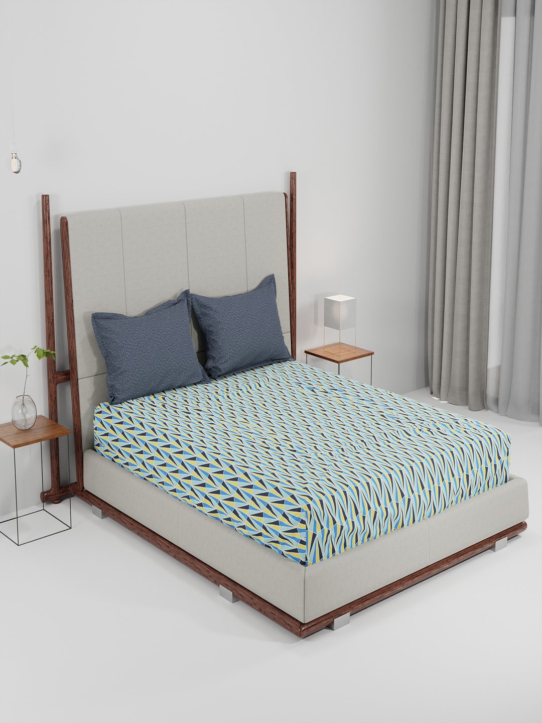 MYTRIDENT Blue Yellow Geometric 144 TC Queen Bedsheet with 2 Pillow Covers
MYTRIDENT Blue Yellow Geometric 144 TC Queen Bedsheet with 2 Pillow Covers
