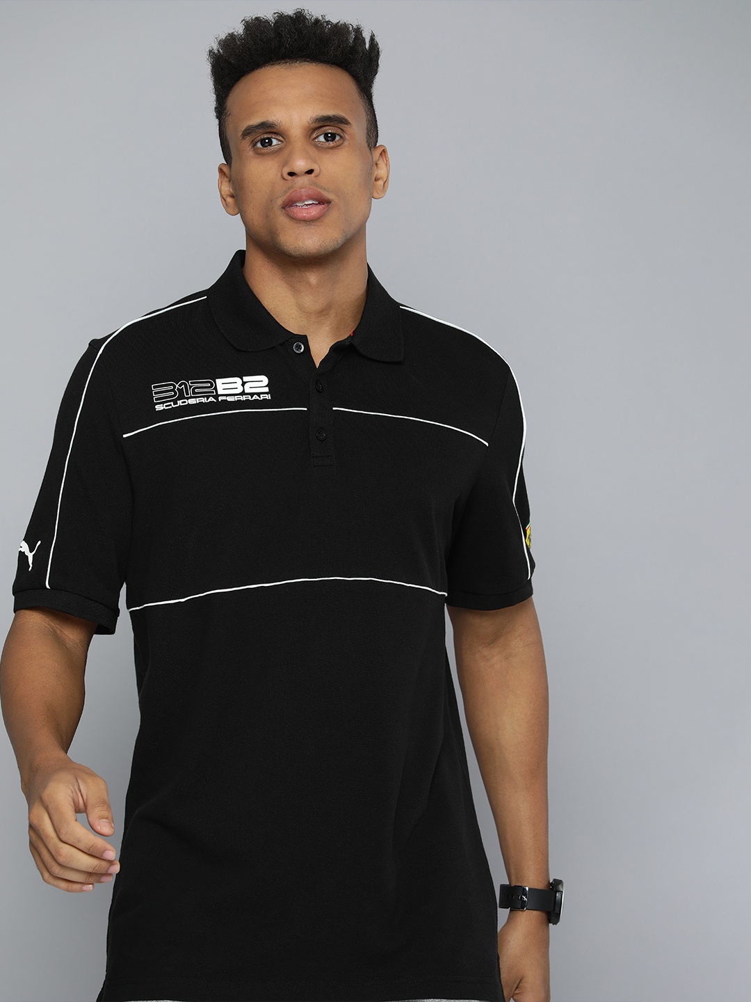 PUMA Motorsport Men Black Scuderia Ferrari Formula 1 Polo Collar Pure Cotton Applique MSP T-shirt
PUMA Motorsport Men Black Scuderia Ferrari Formula 1 Polo Collar Pure Cotton Applique MSP T-shirt
