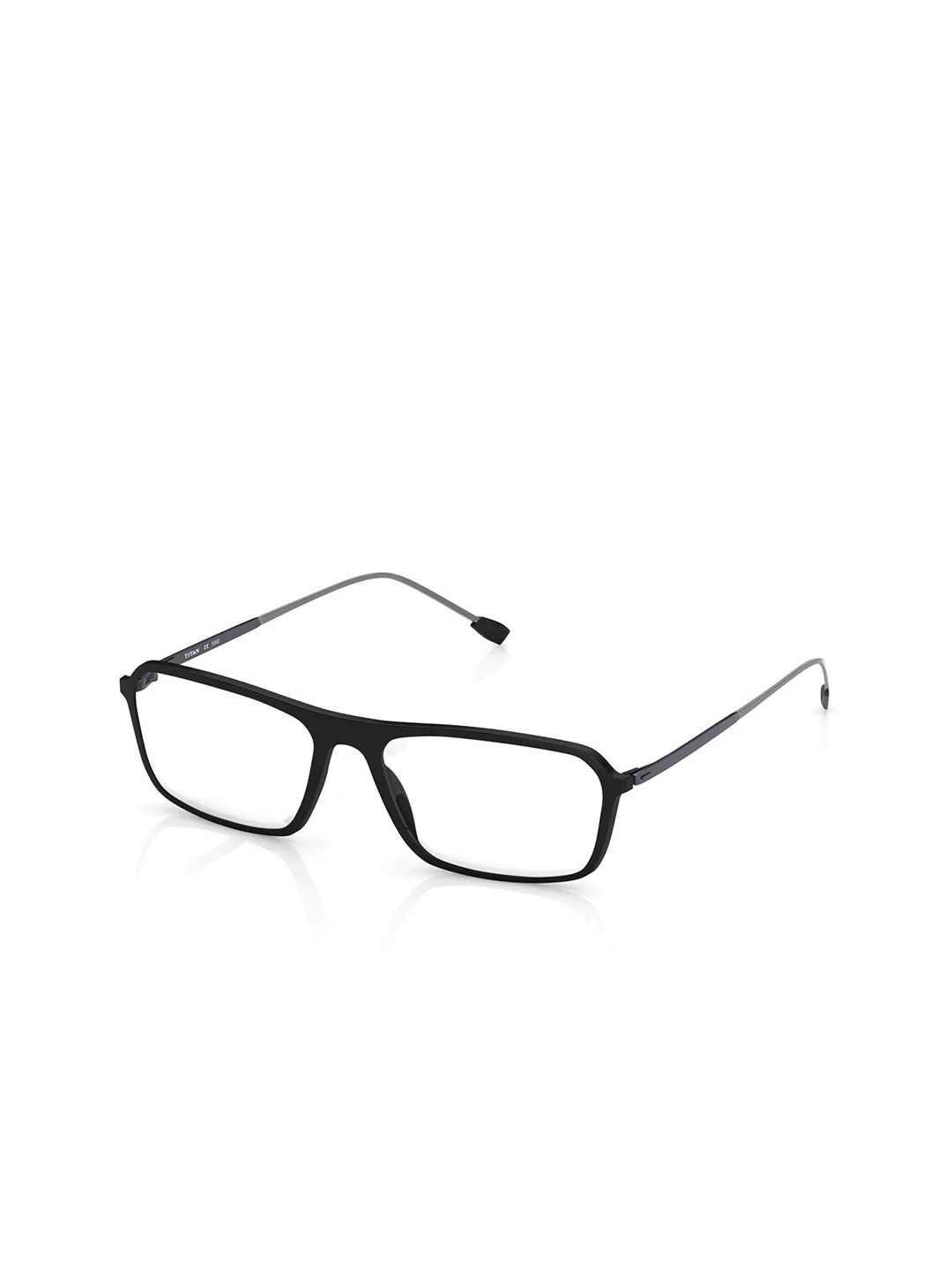 Titan Unisex Black Full Rim Square Frames