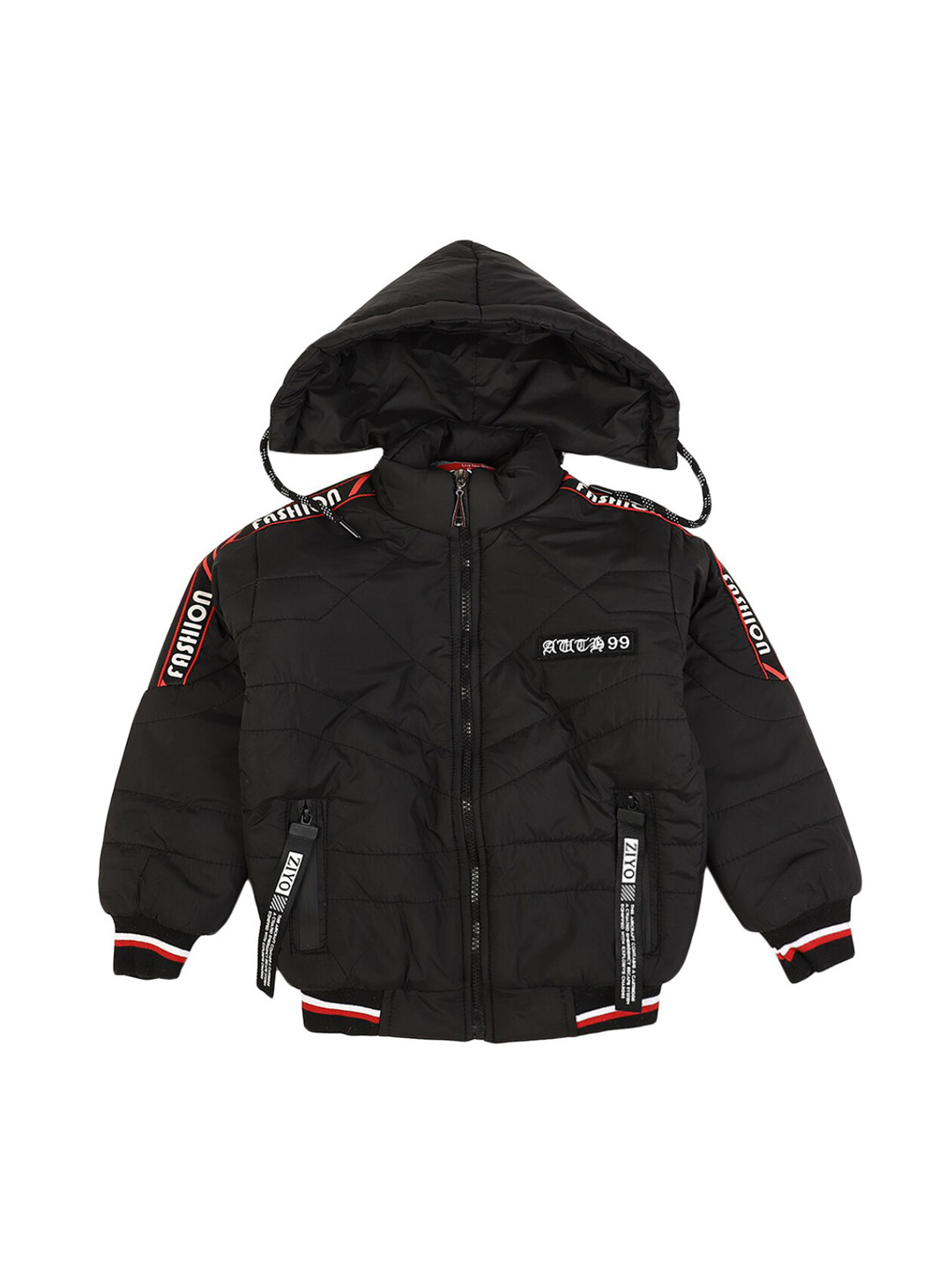V-Mart Boys Black Lightweight Bomber hooded Jacket 
V-Mart Boys Black Lightweight Bomber hooded Jacket
