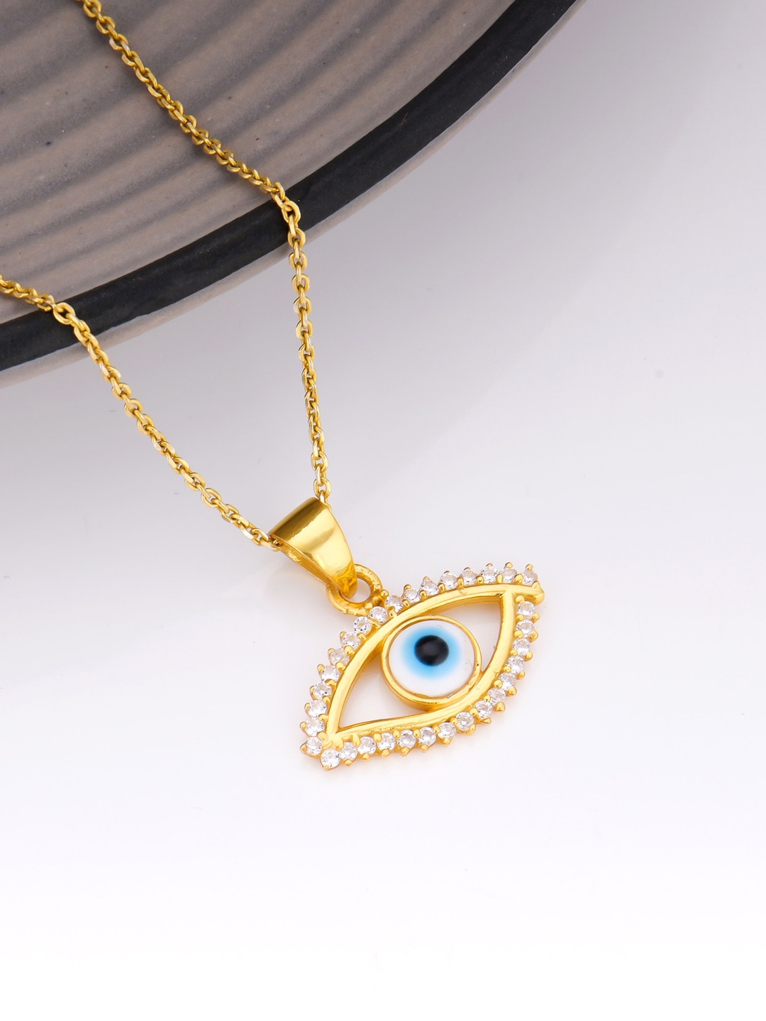 GIVA Gold-Plated 925 Sterling Silver Artificial Stone Studded Sacred Eye Pendant With Chain
GIVA Gold-Plated 925 Sterling Silver Artificial Stone Studded Sacred Eye Pendant With Chain