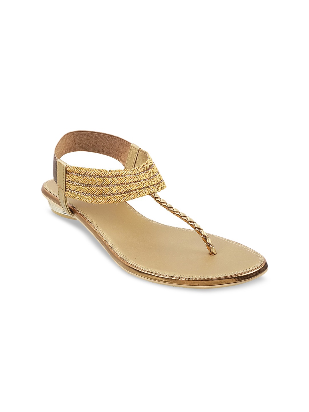 Mochi Women Gold-Toned Flats